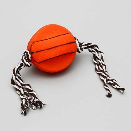 Игрушка Пижон на канате «Баскетбольный мяч» для собак 9 см микс цветов