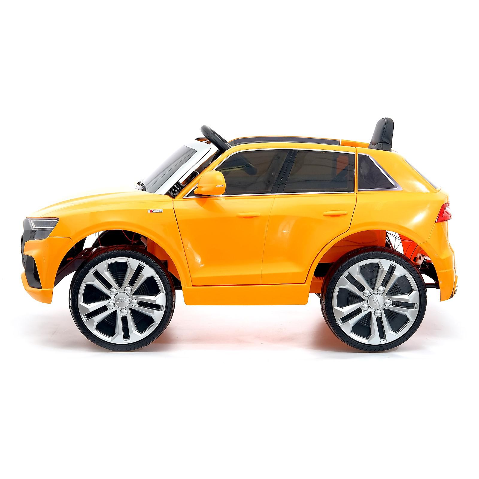 Электромобиль Sima-Land Audi Q8 EVA колеса кожаное сидение цвет оранжевый - фото 2