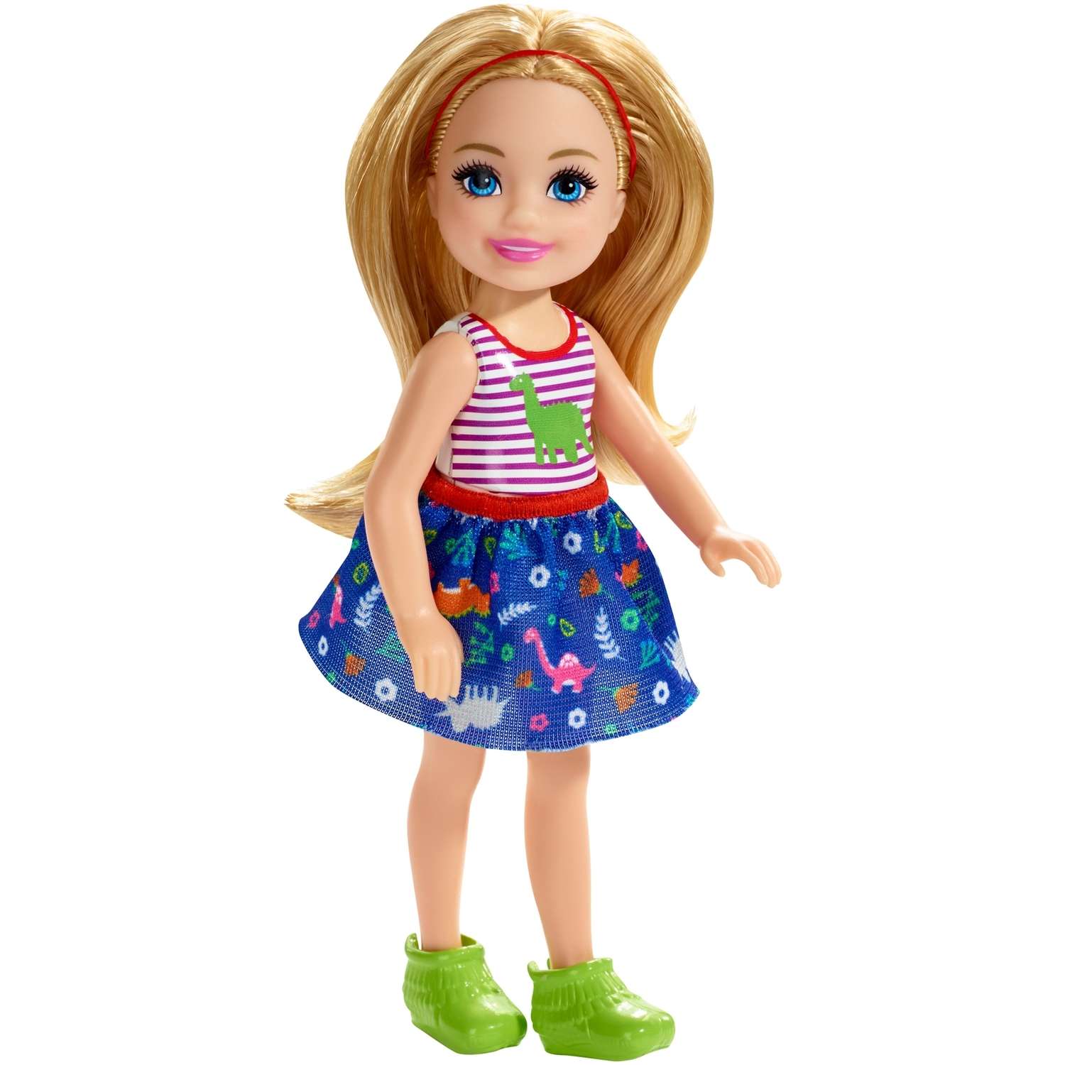 Кукла Barbie Челси Блондинка в топе с динозавром FXG82 DWJ33 - фото 1