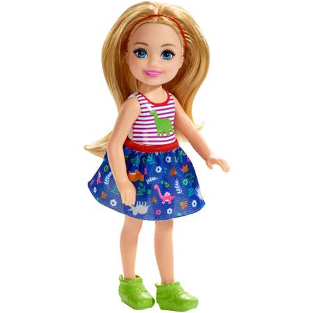 Кукла Barbie Челси Блондинка в топе с динозавром FXG82