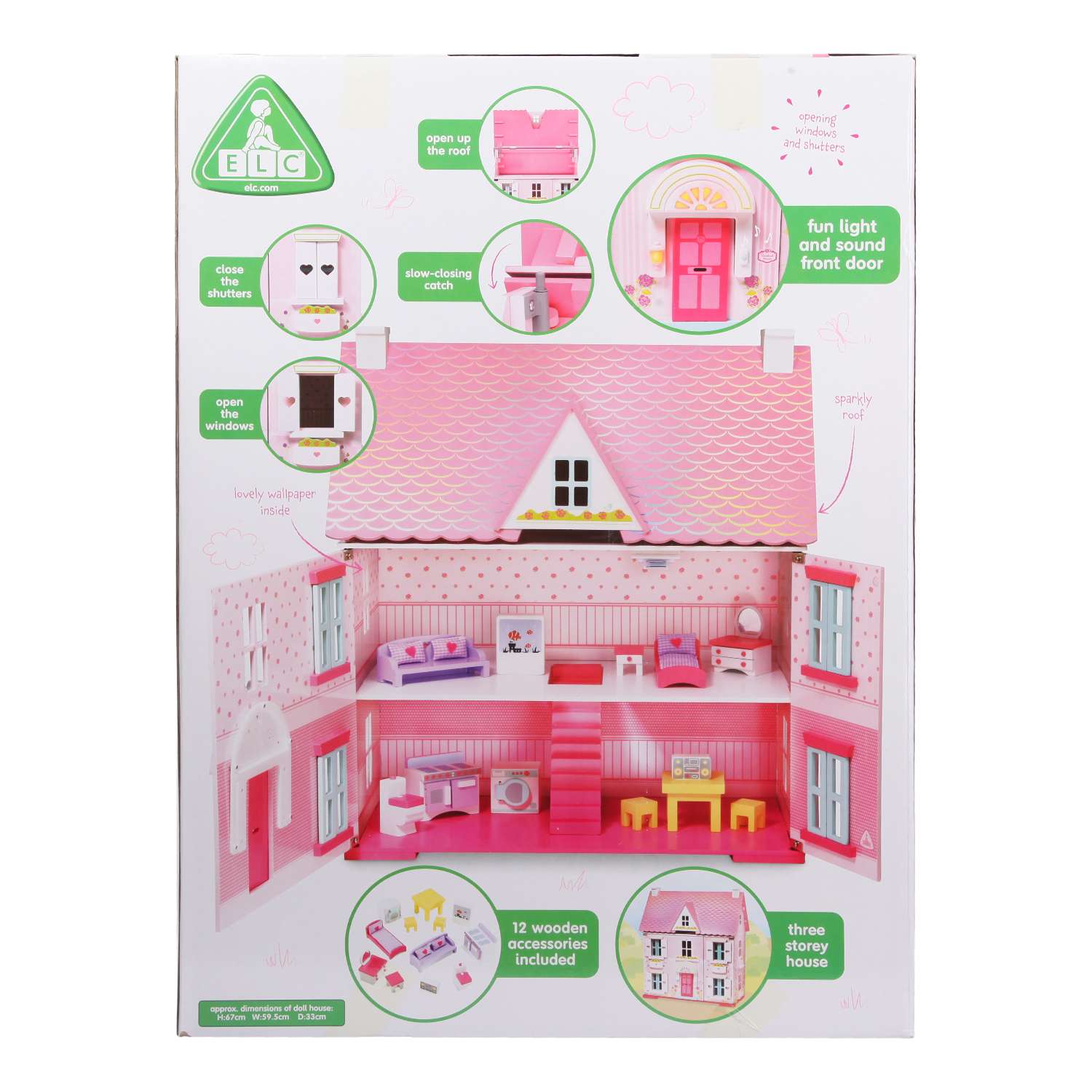 Deluxe rosebud dolls house with shop furniture