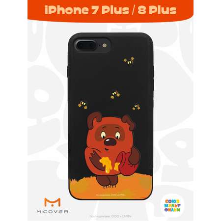 Силиконовый чехол Mcover для смартфона Apple iPhone 7 plus 8 plus Союзмультфильм Медвежонок и мед