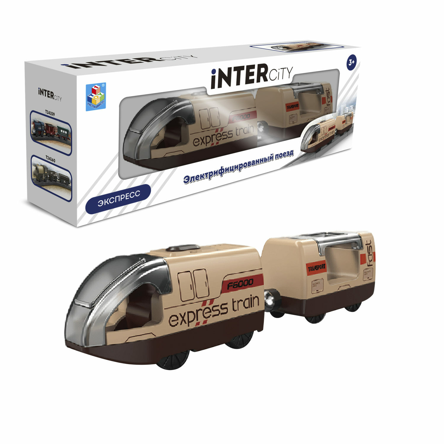 Игровой набор 1TOY InterCity Megapolis электропоезд Экспресс бежевый Т24161-1 - фото 1