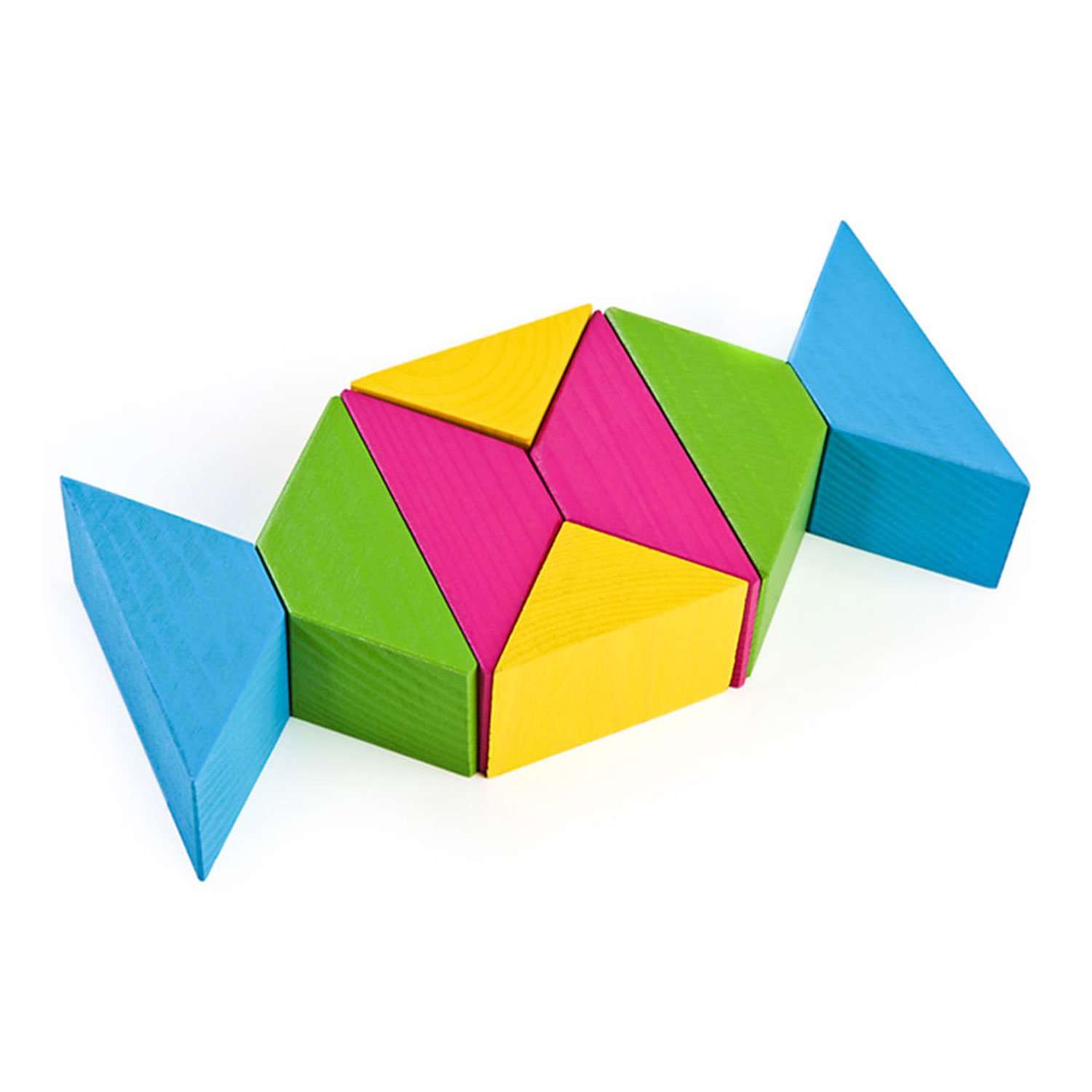 Конструктор Томик деревянный Цветные треугольники 16 деталей - фото 3