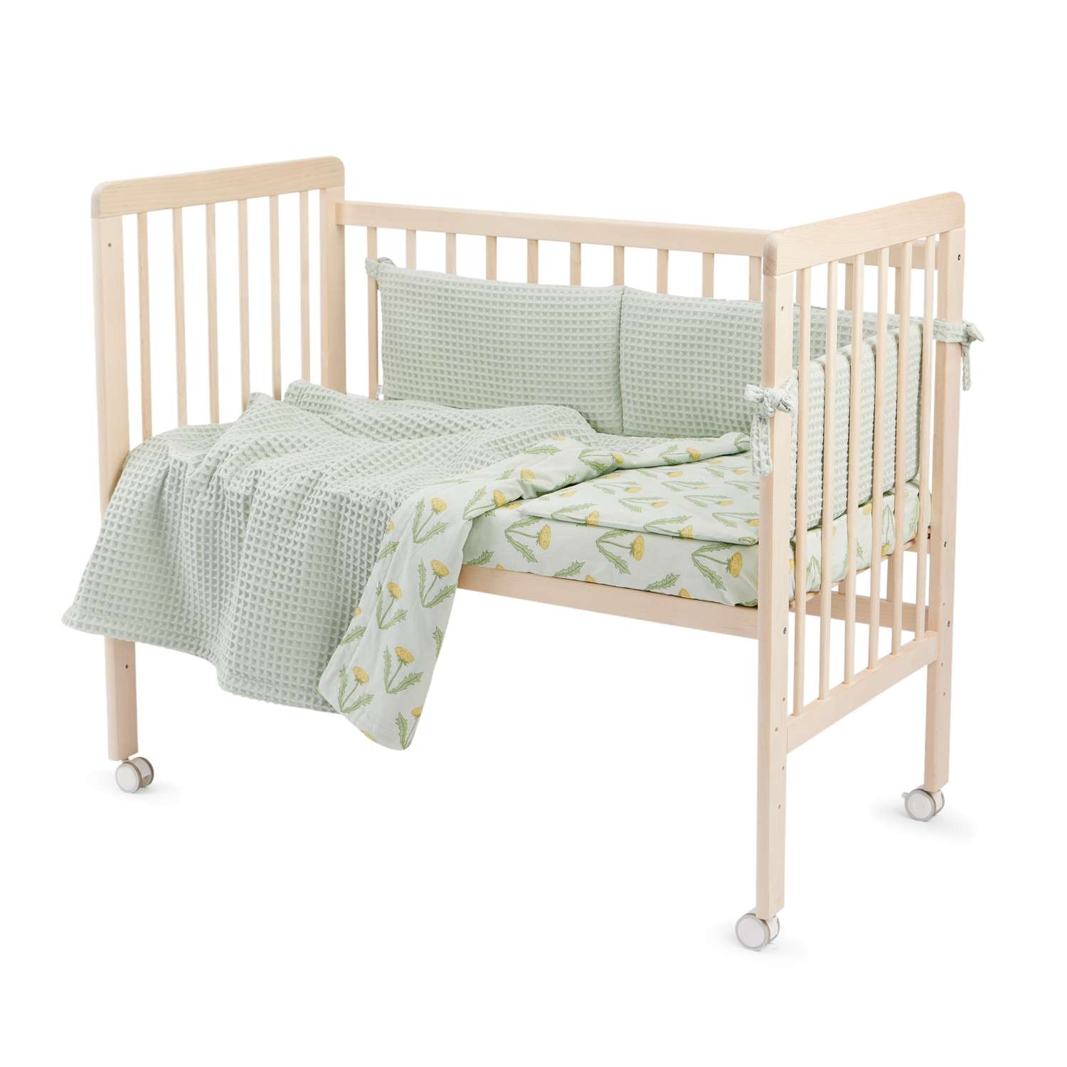 Бортик в кроватку Happy Baby 165х26 см зеленый - фото 11