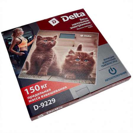 Весы напольные Delta D-9229 Рыжие котята электронные 150 кг