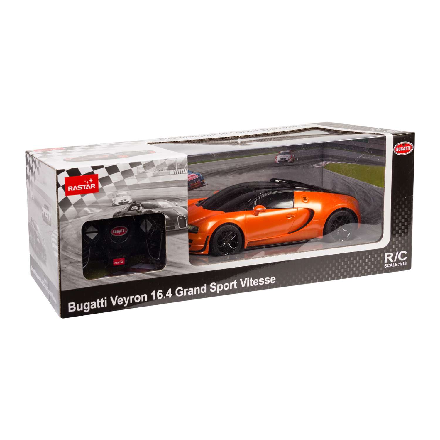 Машинка р/у Rastar Bugatti Veyron Vitesse1:18 оранжевая - фото 3