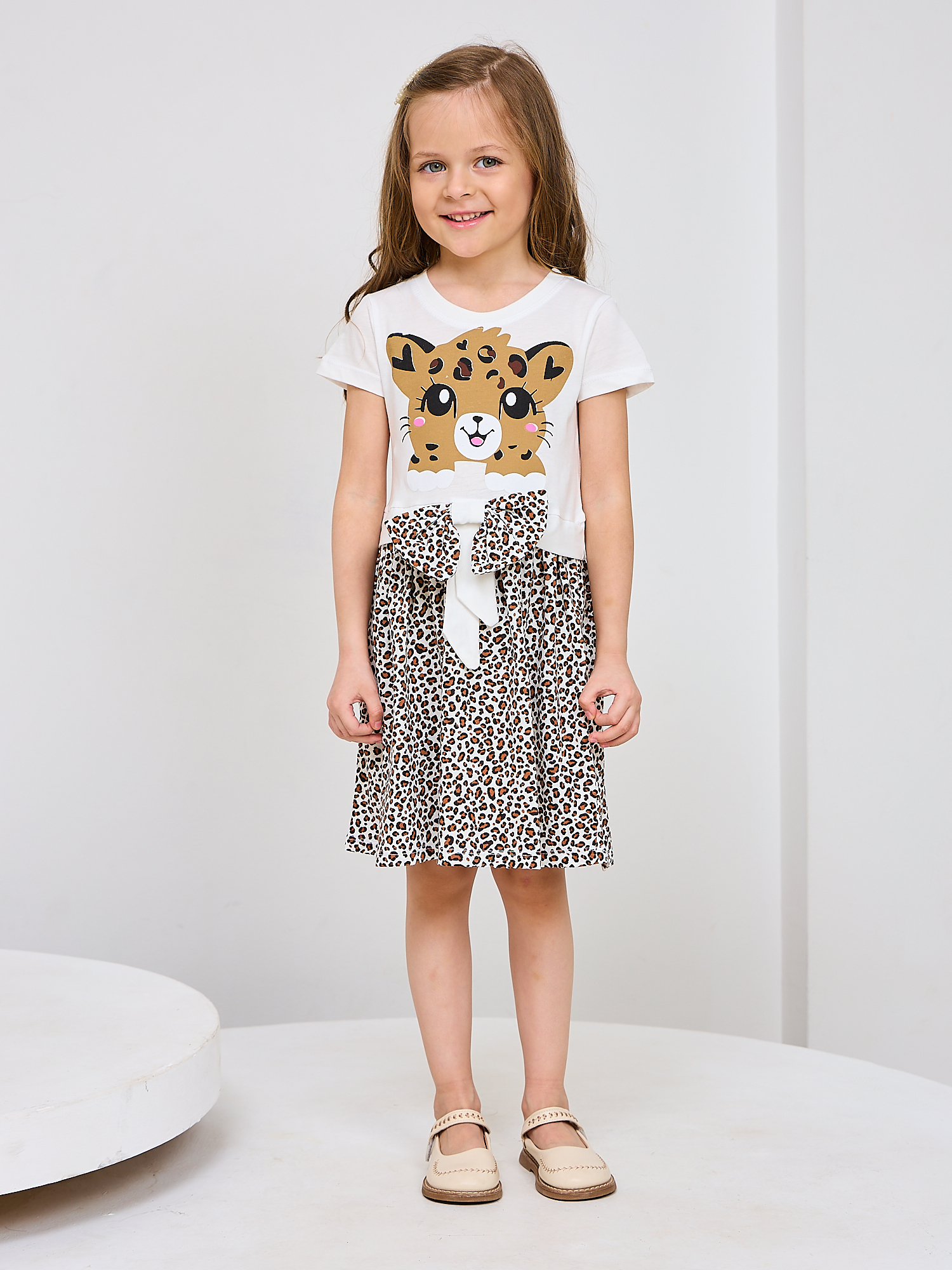 Платье Mil Art kids 1902201546DRESS-LEOPARD-WHITE - фото 2