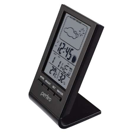Часы-метеостанция Perfeo Angle чёрный PF-S2092 время температура влажность дата