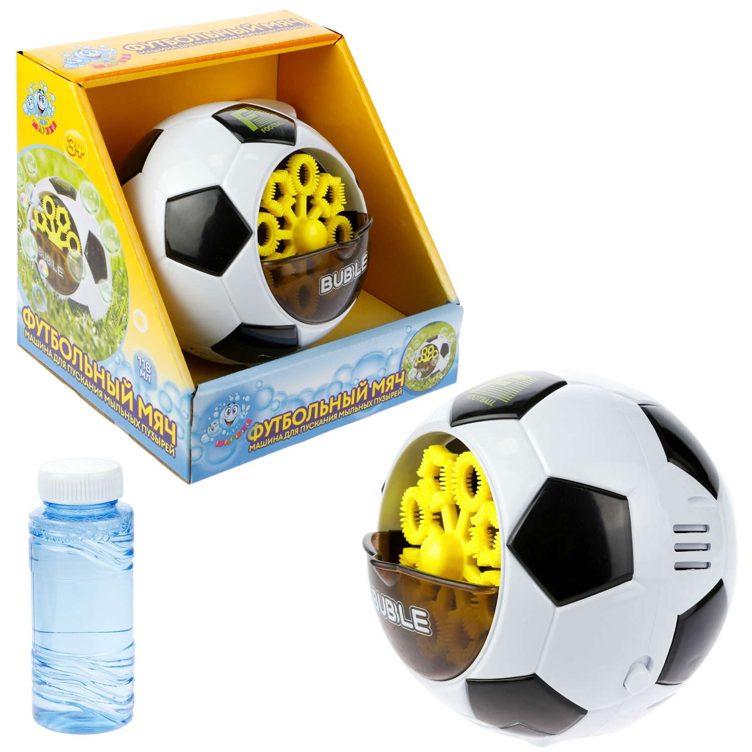 Игрушка 1TOY Мы-шарики для пускания мыльных пузырей Футбольный мяч - фото 7