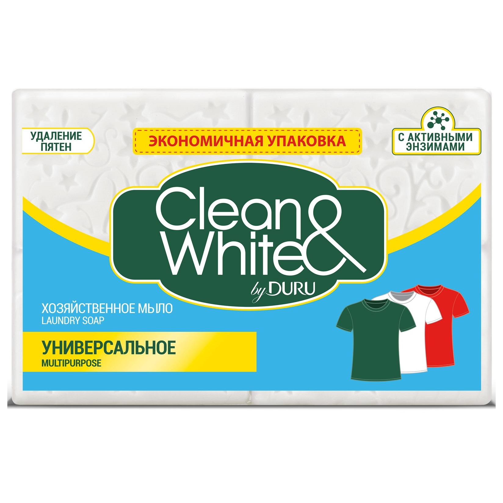 Мыло хозяйственное DURU Clean White универсальное 4 шт по 125 г - фото 1