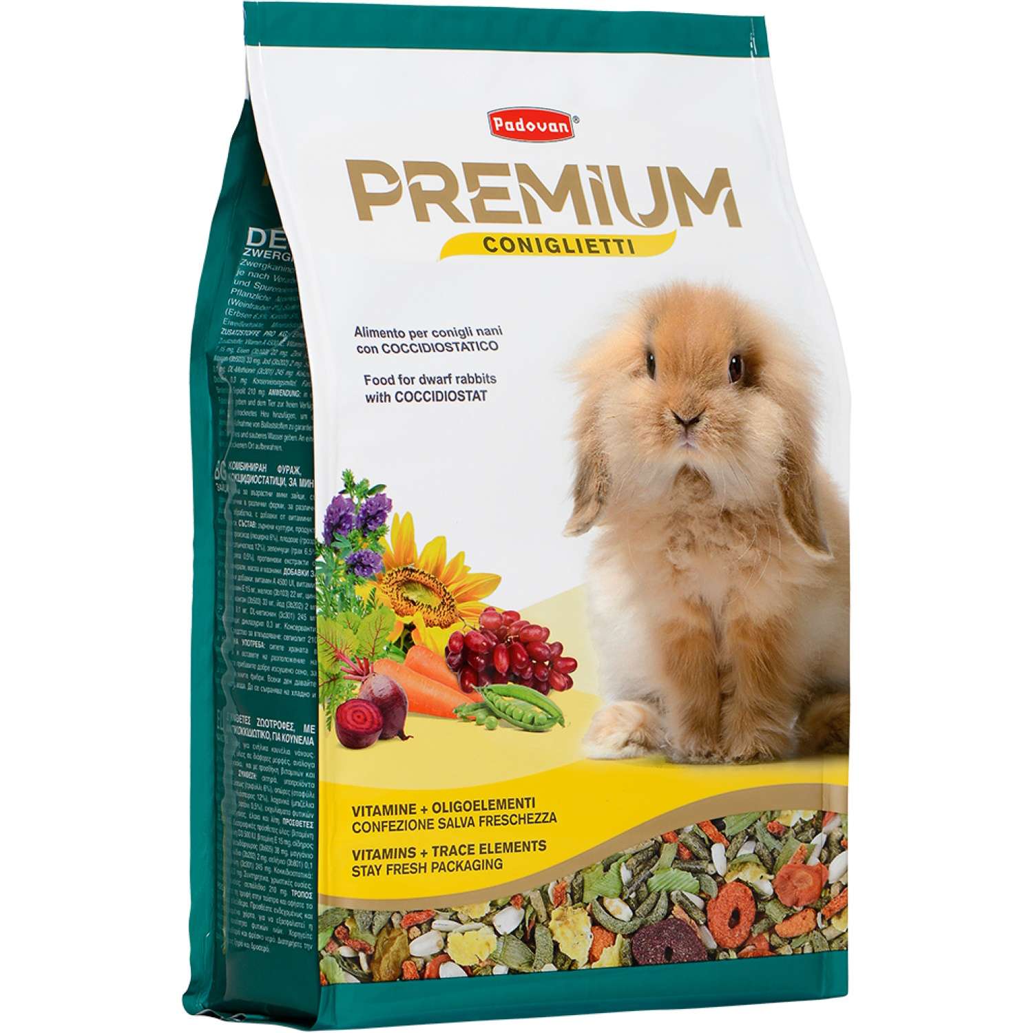 Корм для кроликов и молодняка PADOVAN Premium комплексный основной 0.5кг - фото 1