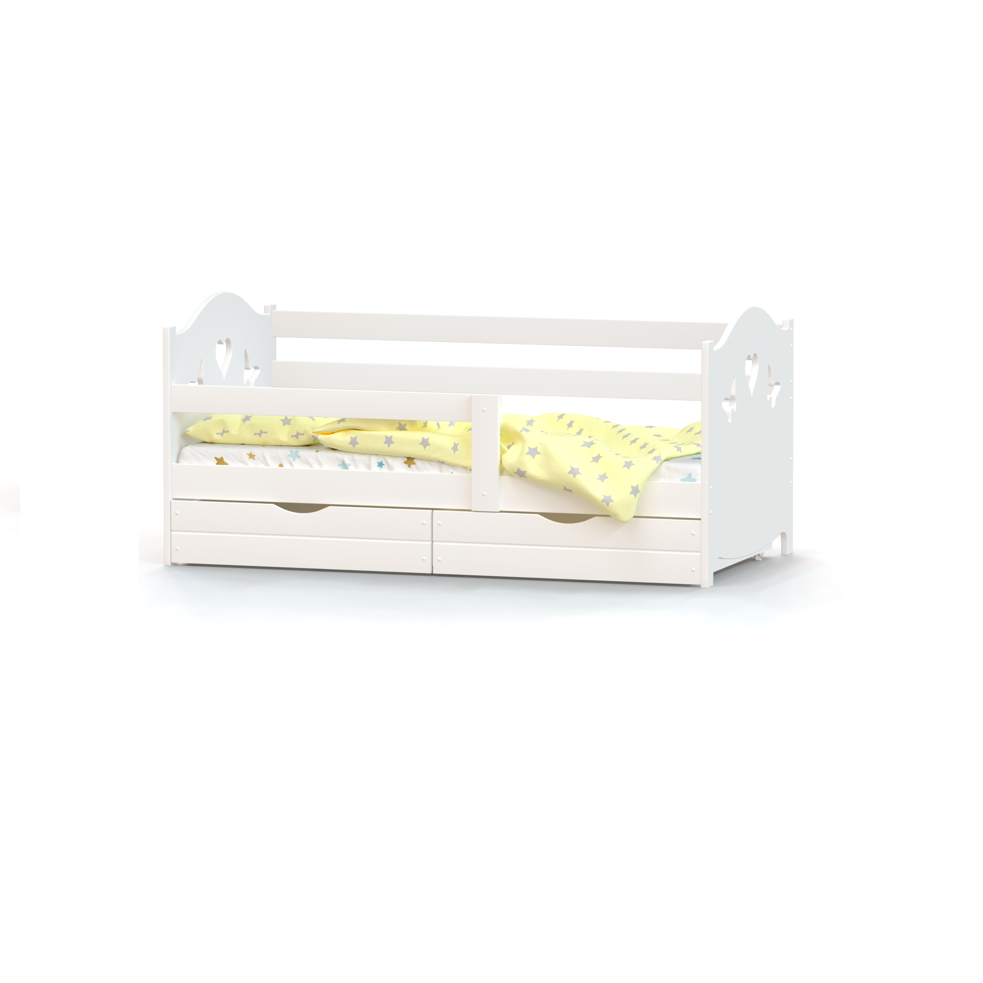 Кровать детская односпальная Roomiroom односпальная 160х80 с ящиками белая - фото 1