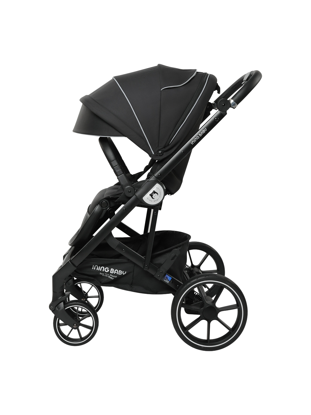 Коляска Ining baby 2 В 1 iningbaby Sevila KR338 black - фото 10