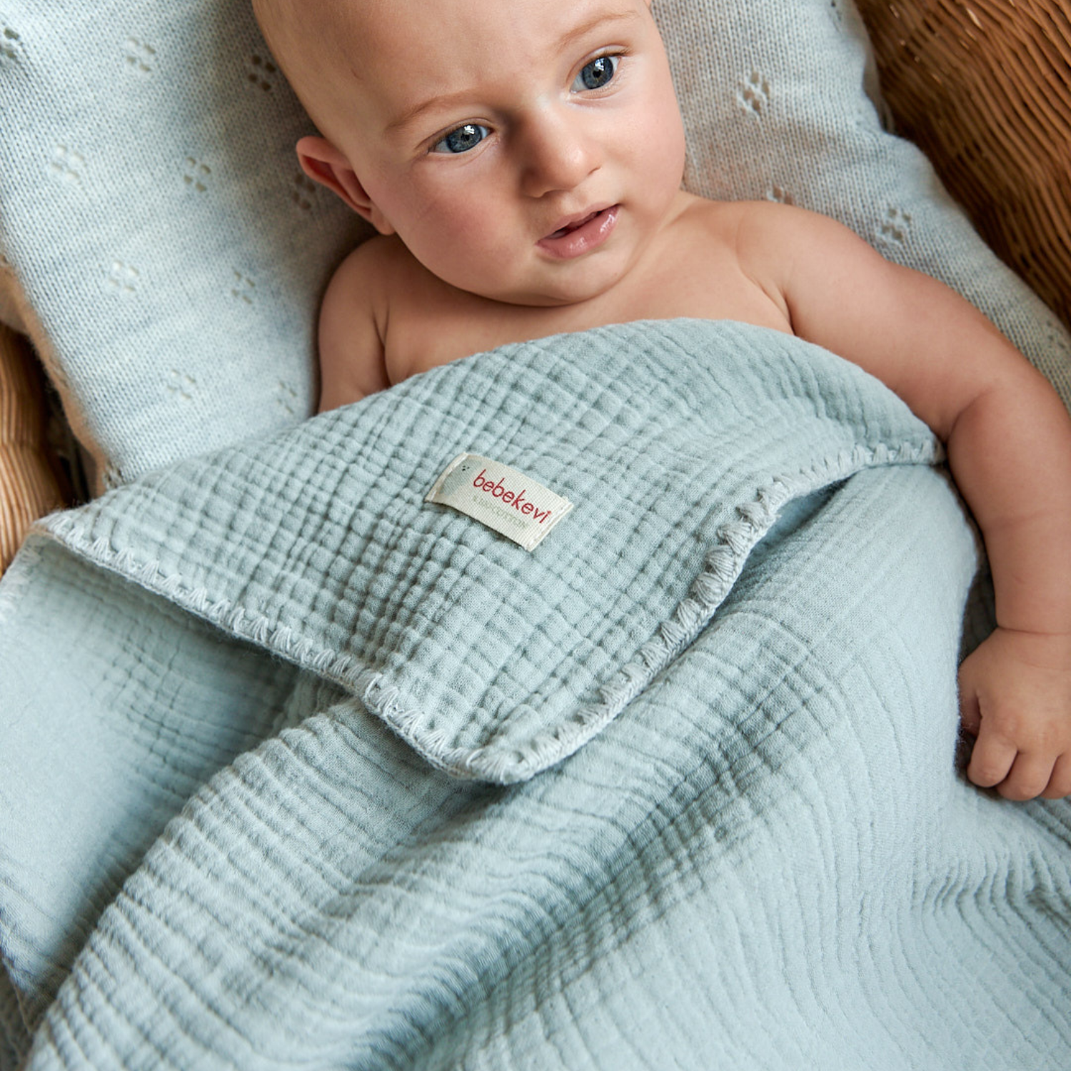Муслиновое одеяло Bebekevi для новорожденного четырехслойное серое - фото 2