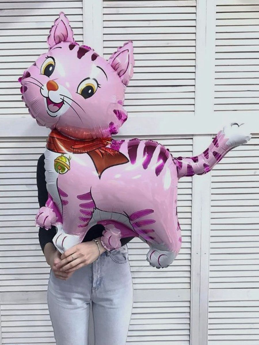 Воздушный шар Flexmetal фигура Кошечка розовая 93 см - фото 8