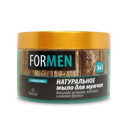 Мыло для ухода за кожей волосами и мягкого бритья Floresan 3в1 для мужчин 450г