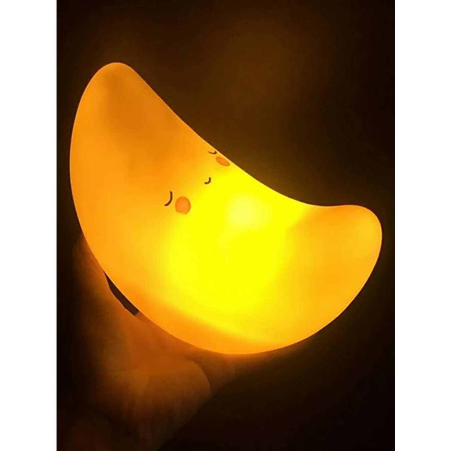 Лампа настольная светодиодная LATS ночник детский месяц желтый - фото 6