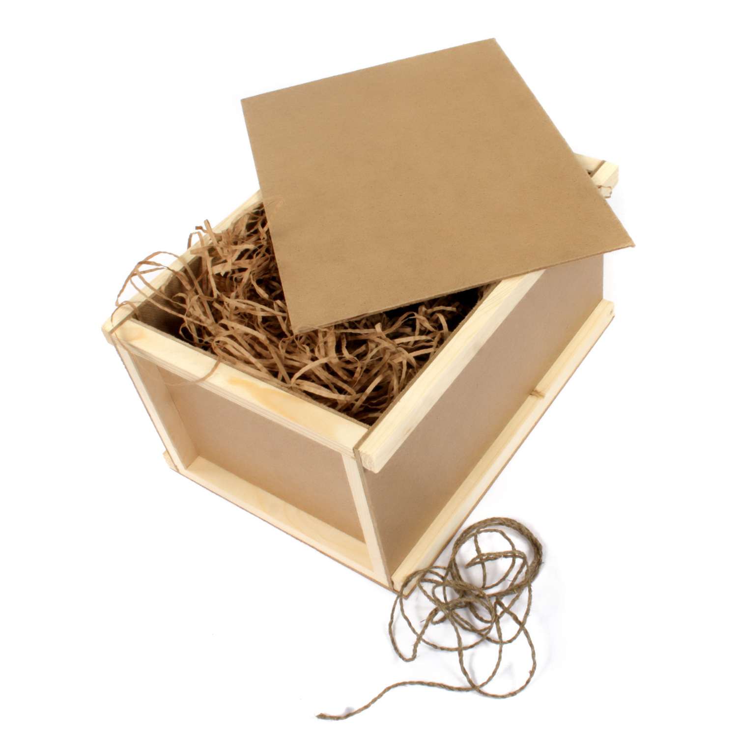 Коробка подарочная деревянная Grand Gift посылка 36х29х20см с наполнителем и шнуром - фото 2