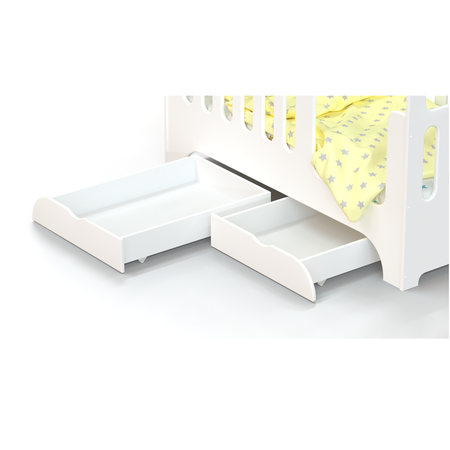 Кровать детская односпальная Roomiroom Односпальная 160х80 детская с ящиками белая левая