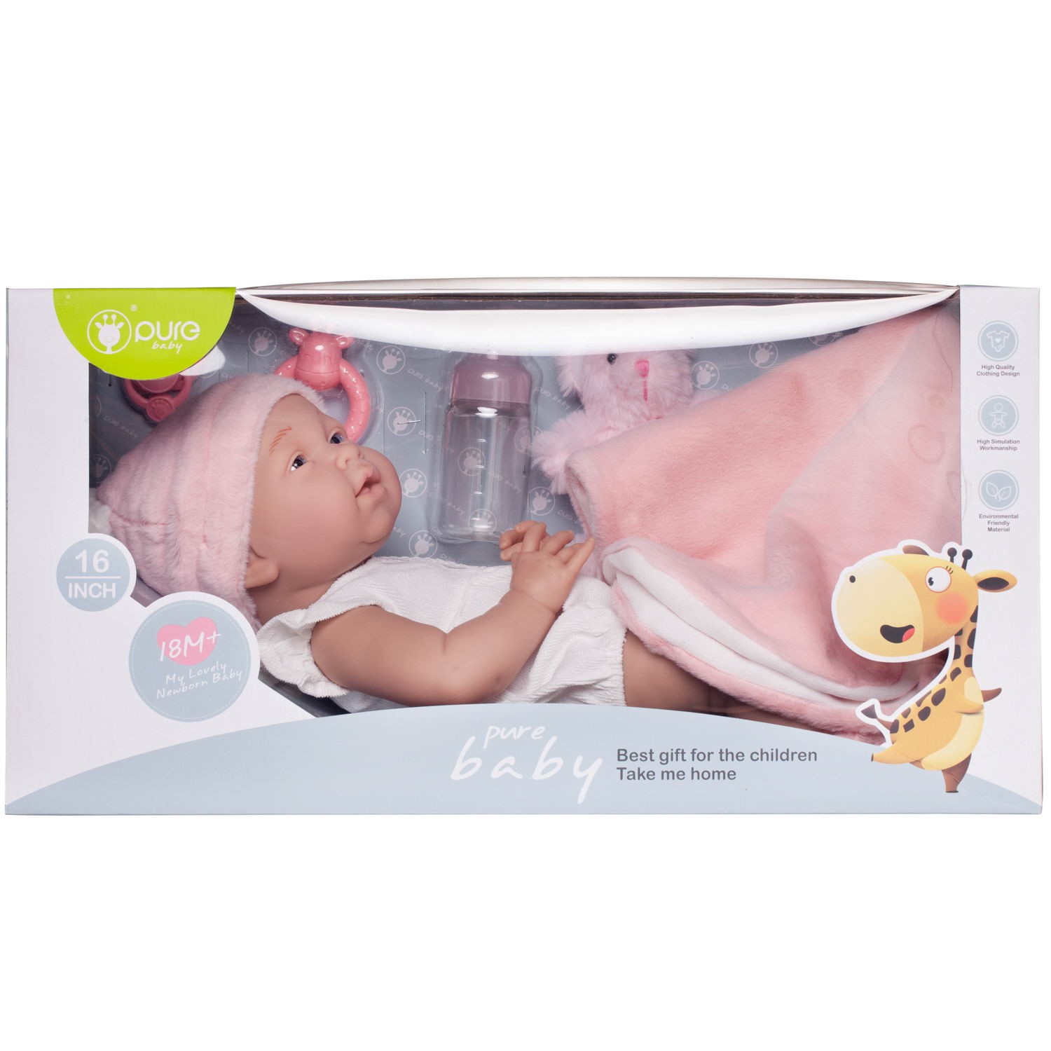 Кукла-пупс Junfa Pure Baby в белом боди с аксессуарами 40см WJ-22525 - фото 11