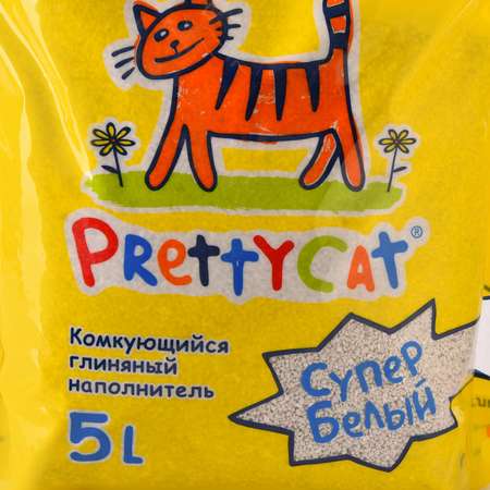 Наполнитель для кошек PrettyCat Супер белый комкующийся 5л