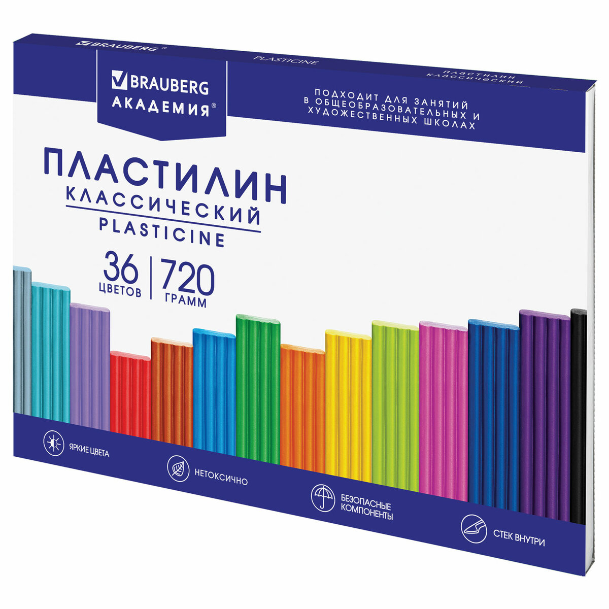 Пластилин классический Brauberg для лепки набор для детей 36 цветов - фото 4