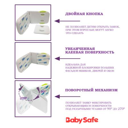 Блокиратор для дверей и ящиков Baby Safe XY-032 зеленый