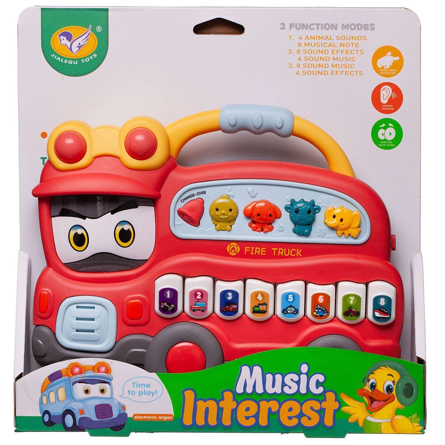 Музыкальная игрушка Junfa центр с пианино Пожарная машина - фото 1