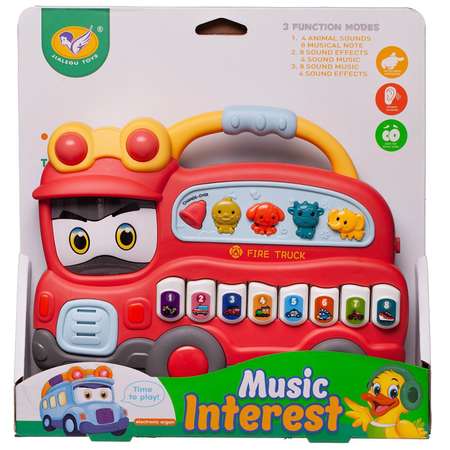 Музыкальная игрушка Junfa центр с пианино Пожарная машина