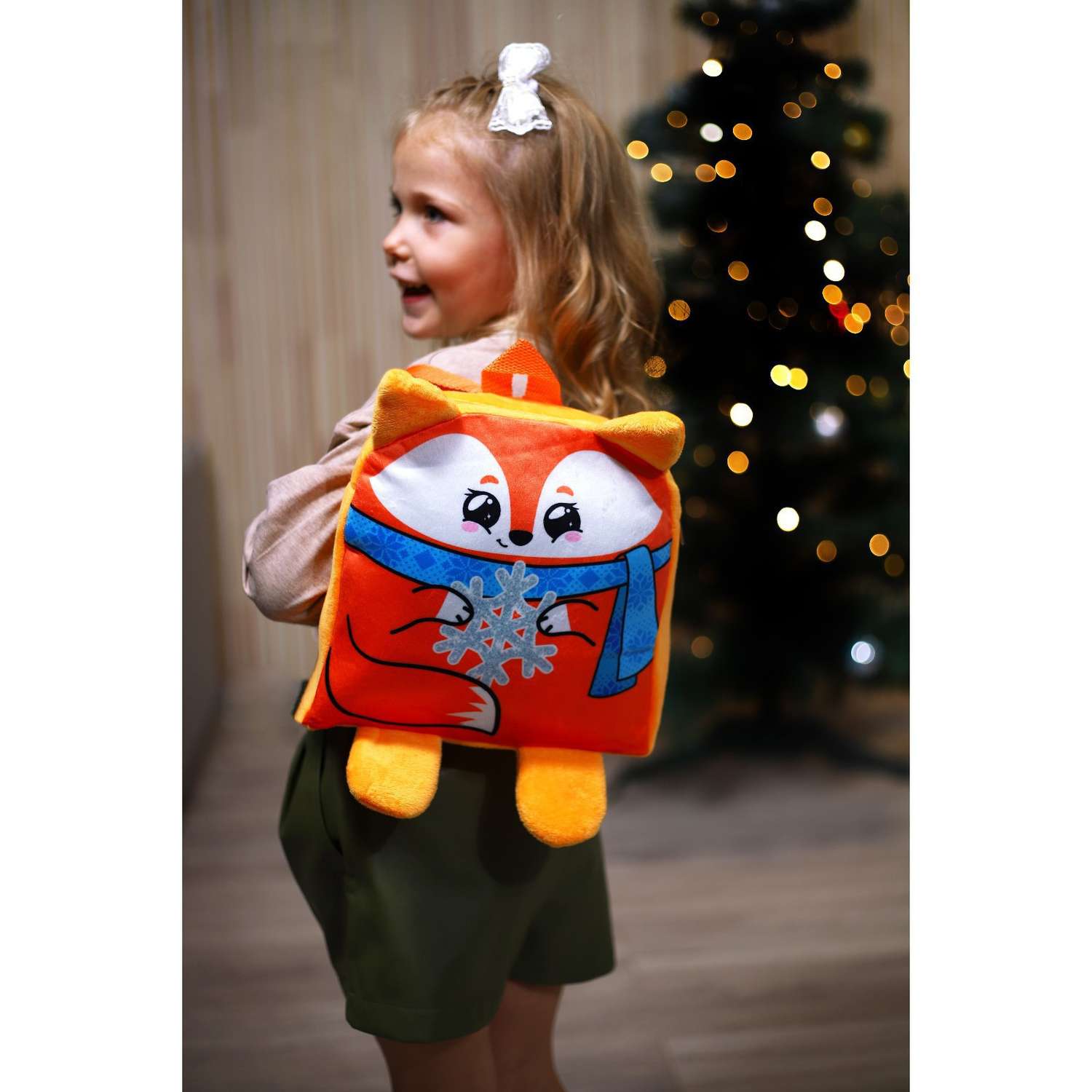 Рюкзак Milo Toys детский новогодний «Лиса со снежинкой» 24х24 см - фото 7