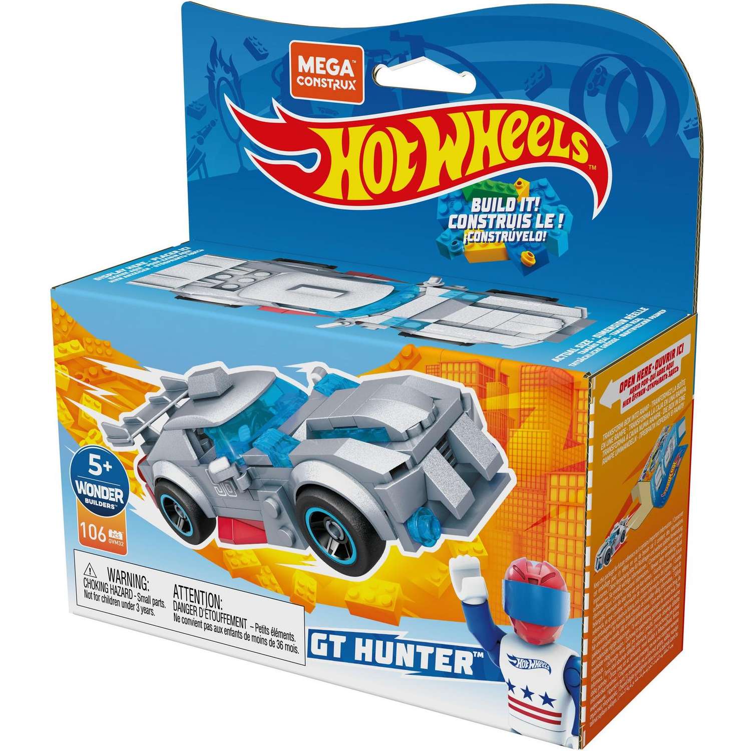 Конструктор Mega Construx Hot Wheels Машинка гоночная GT Хантер GVM32 - фото 3