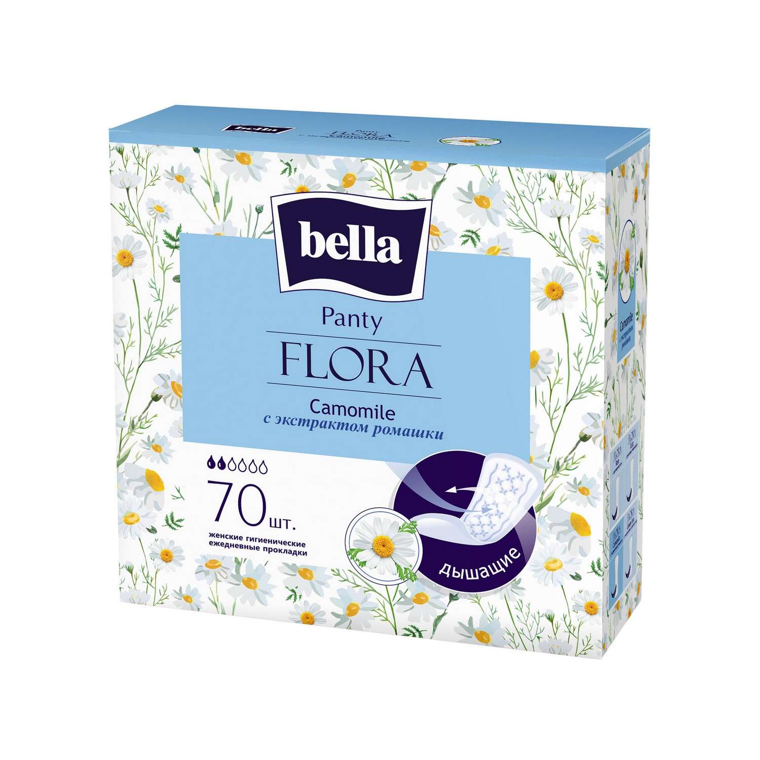 Ежедневные прокладки BELLA Panty Flora Camomile с экстрактом Ромашки 70 шт - фото 1