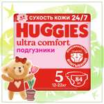 Подгузники Huggies Ultra Comfort для девочек 5 12-22кг 84шт