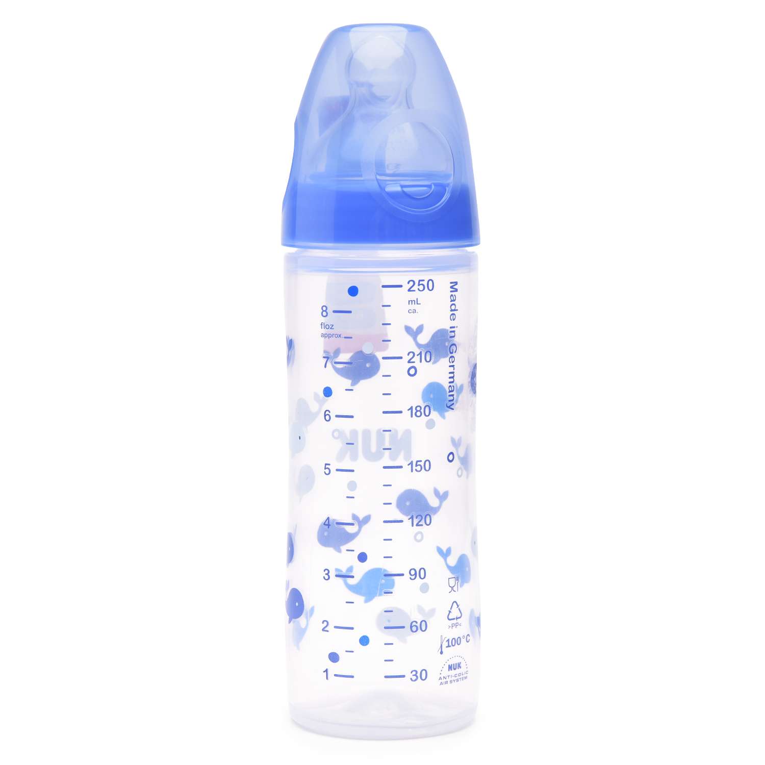 Бутылка Nuk First Choise New Classic 250мл Синяя - фото 1