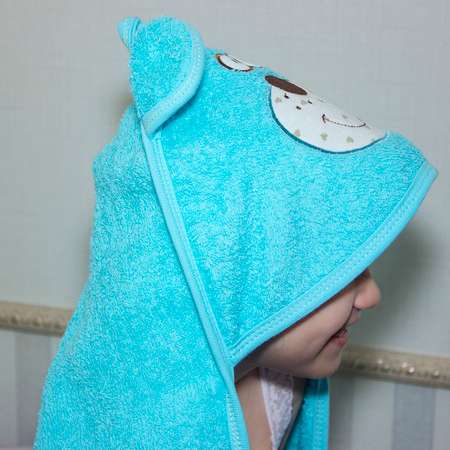 Полотенце Осьминожка с уголком махровое с вышивкой Мишка