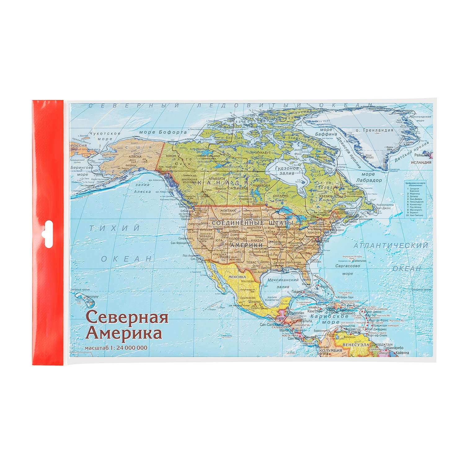 Карта-пазл георафический АГТ Геоцентр Северная Америка для детей 78 деталей 23х33 см - фото 1