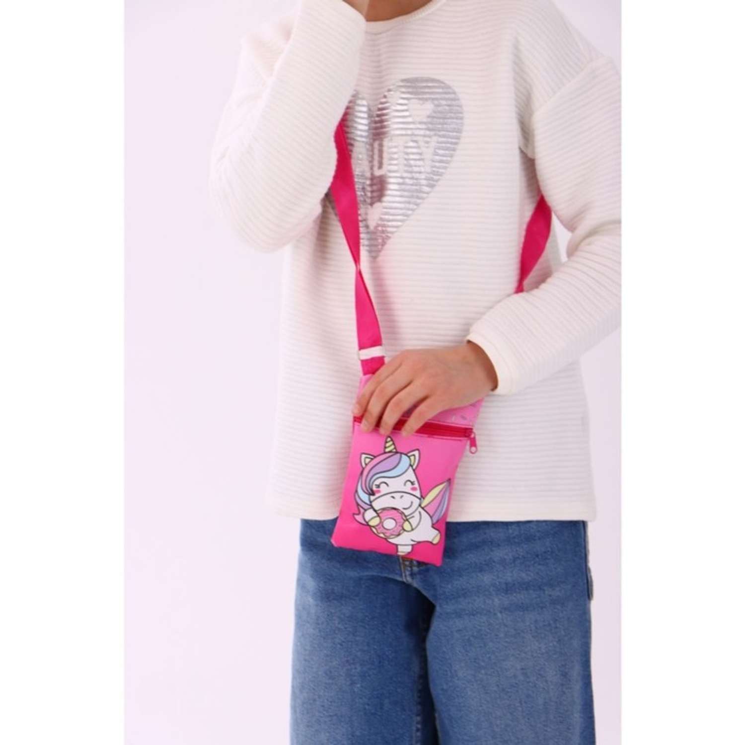 Подарочный набор NAZAMOK сумка и брошь цвет розовый «Единорог» - фото 8