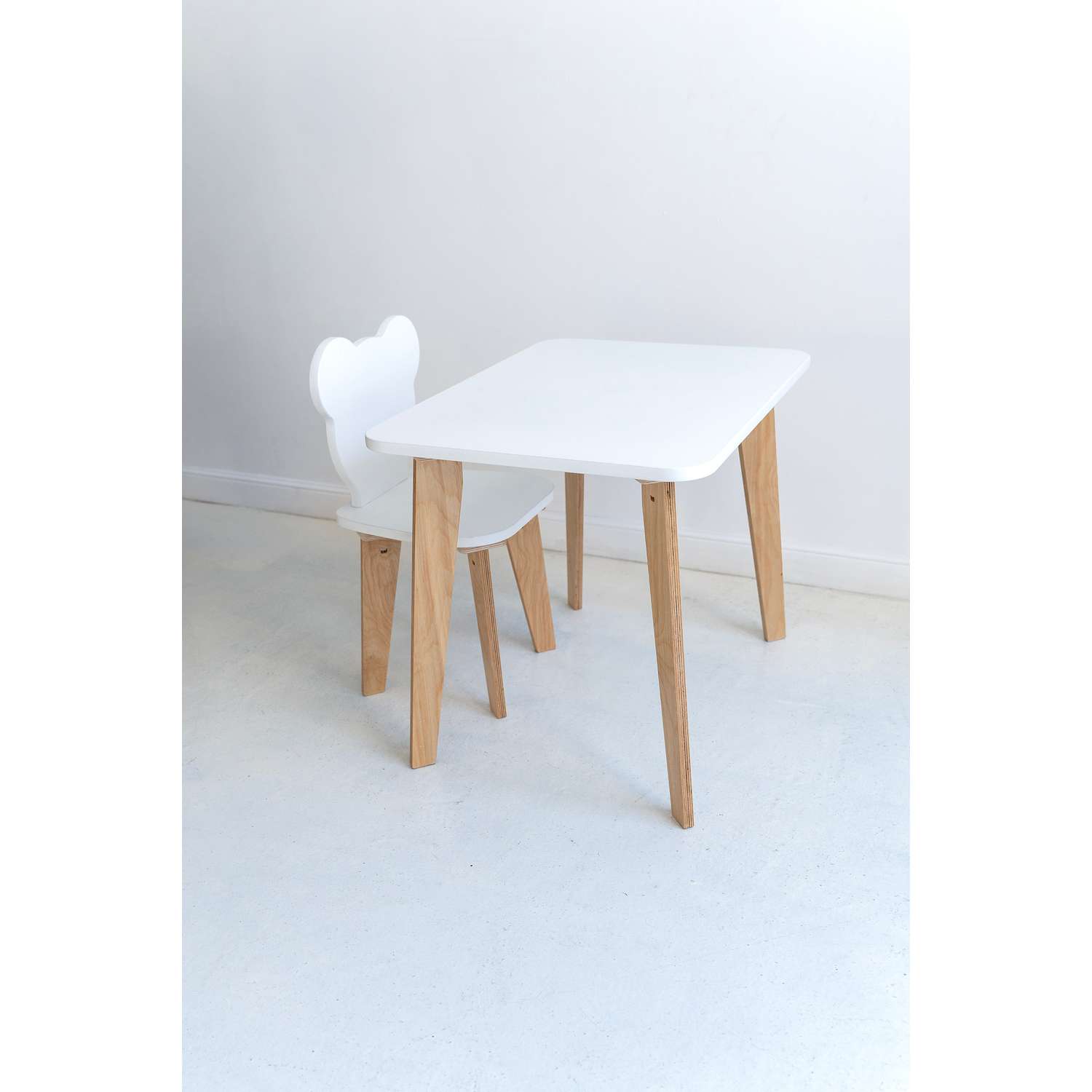 Набор мебели Коняша стол и стул белый - фото 2