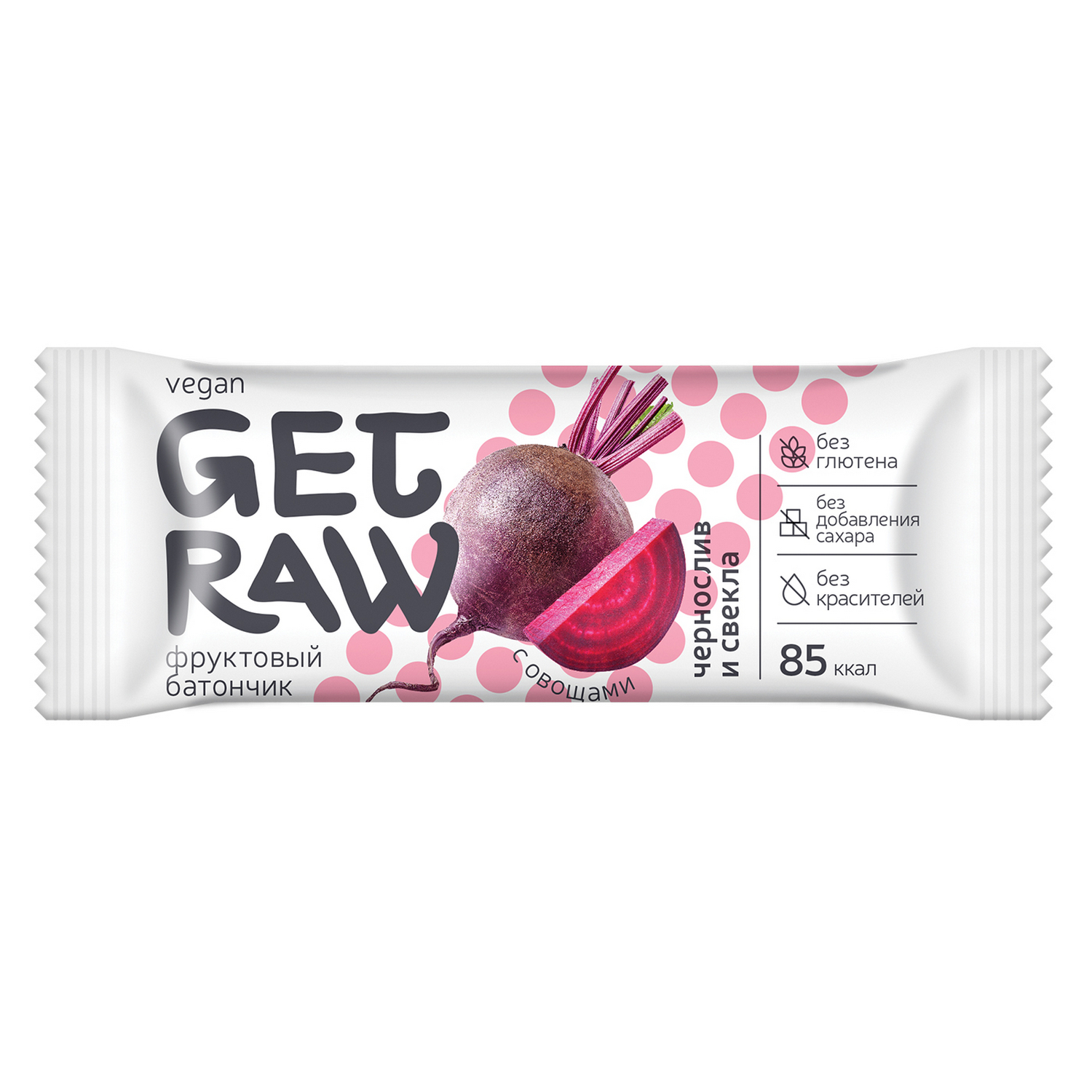 Батончик Леовит Get raw фруктовый чернослив и свекла 30г - фото 1