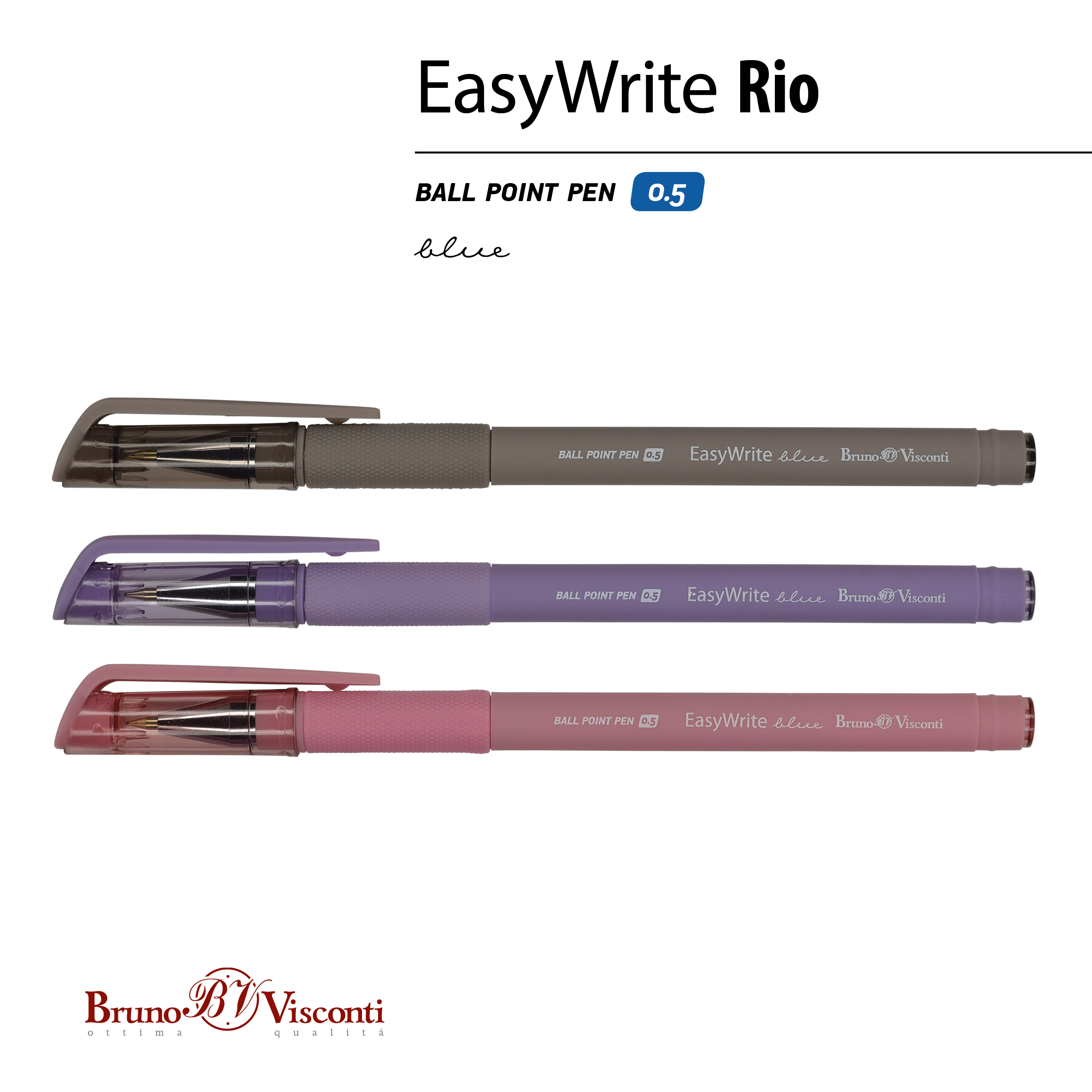 Набор шариковых ручек Bruno Visconti EasyWrite Rio синие 5 шт - фото 4