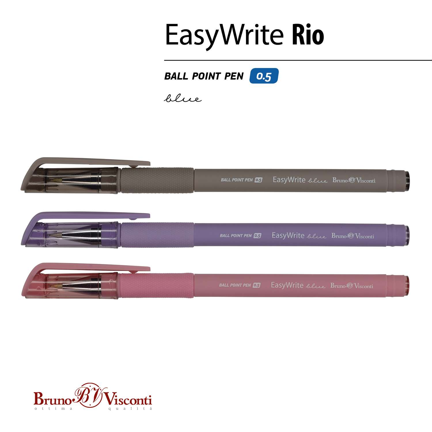 Набор шариковых ручек Bruno Visconti EasyWrite Rio синие 5 шт - фото 3