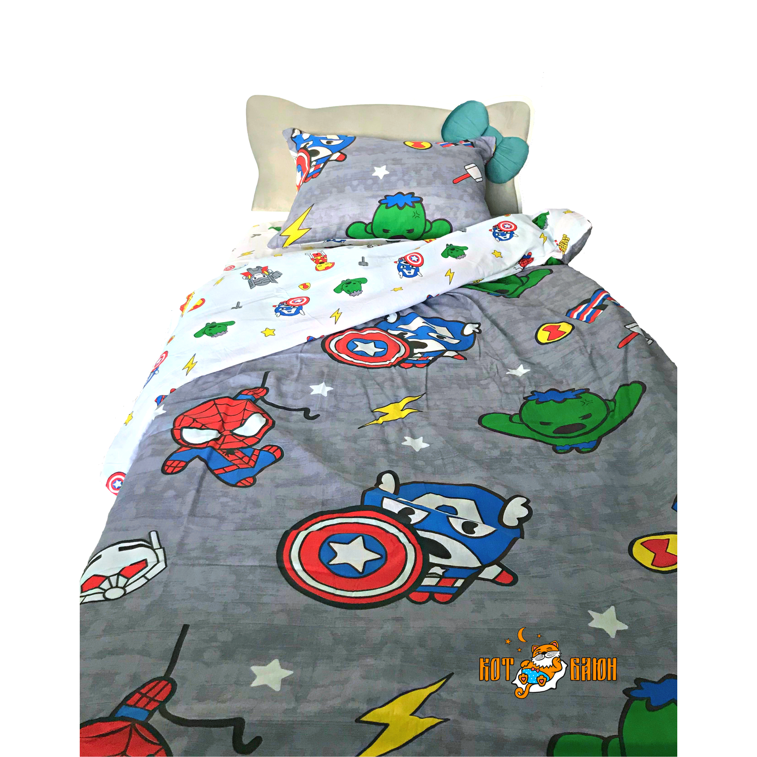 Постельное белье Marvel Кот Баюн Герои Марвел 1.5 спальный наволочка 50х70 см. - фото 5