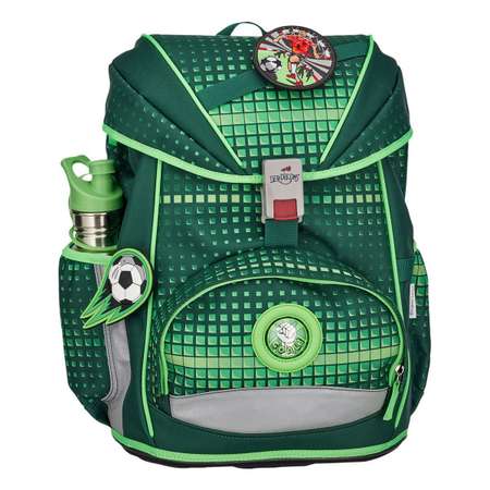 Ранец школьный DerDieDas ErgoFlex Buttons Зеленое поле 800г. 6 предметов