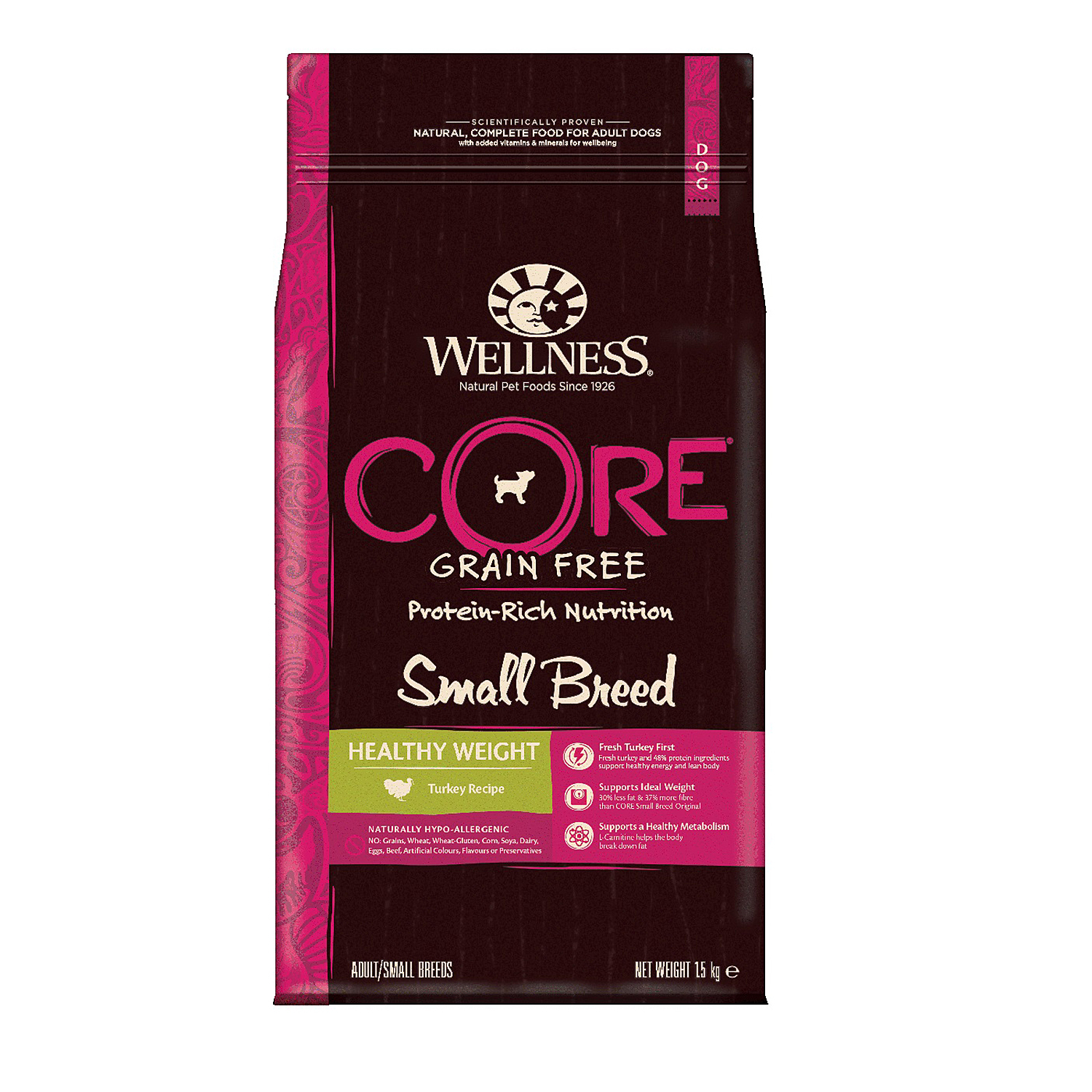 Сухой корм для собак Wellness CORE 1.5 кг курица, индейка (при избыточном весе, полнорационный) - фото 2