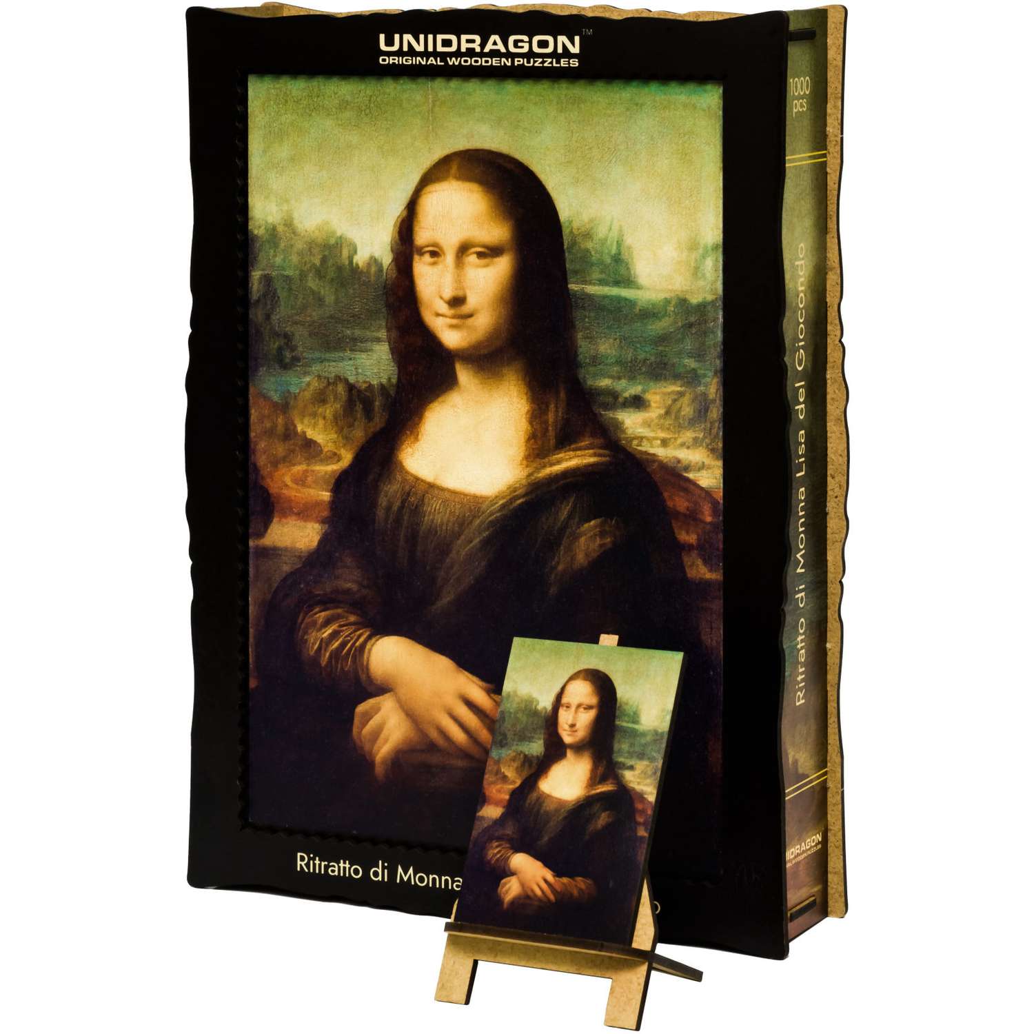 Пазл деревянный UNIDRAGON Леонардо да Винчи - Мона Лиза 39.5x59 см 1000 деталей - фото 11