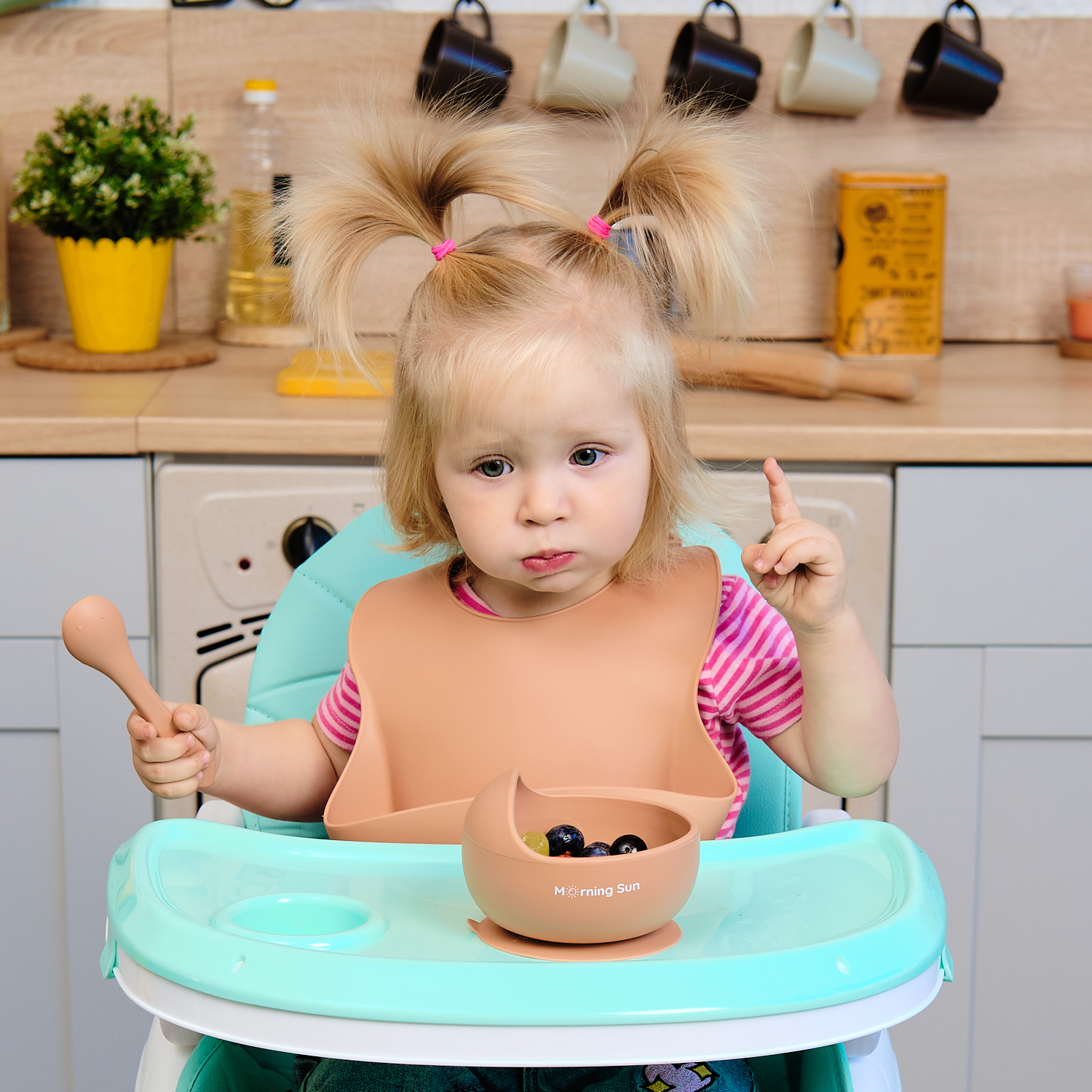 Набор детской посуды Morning Sun персиковый - фото 12