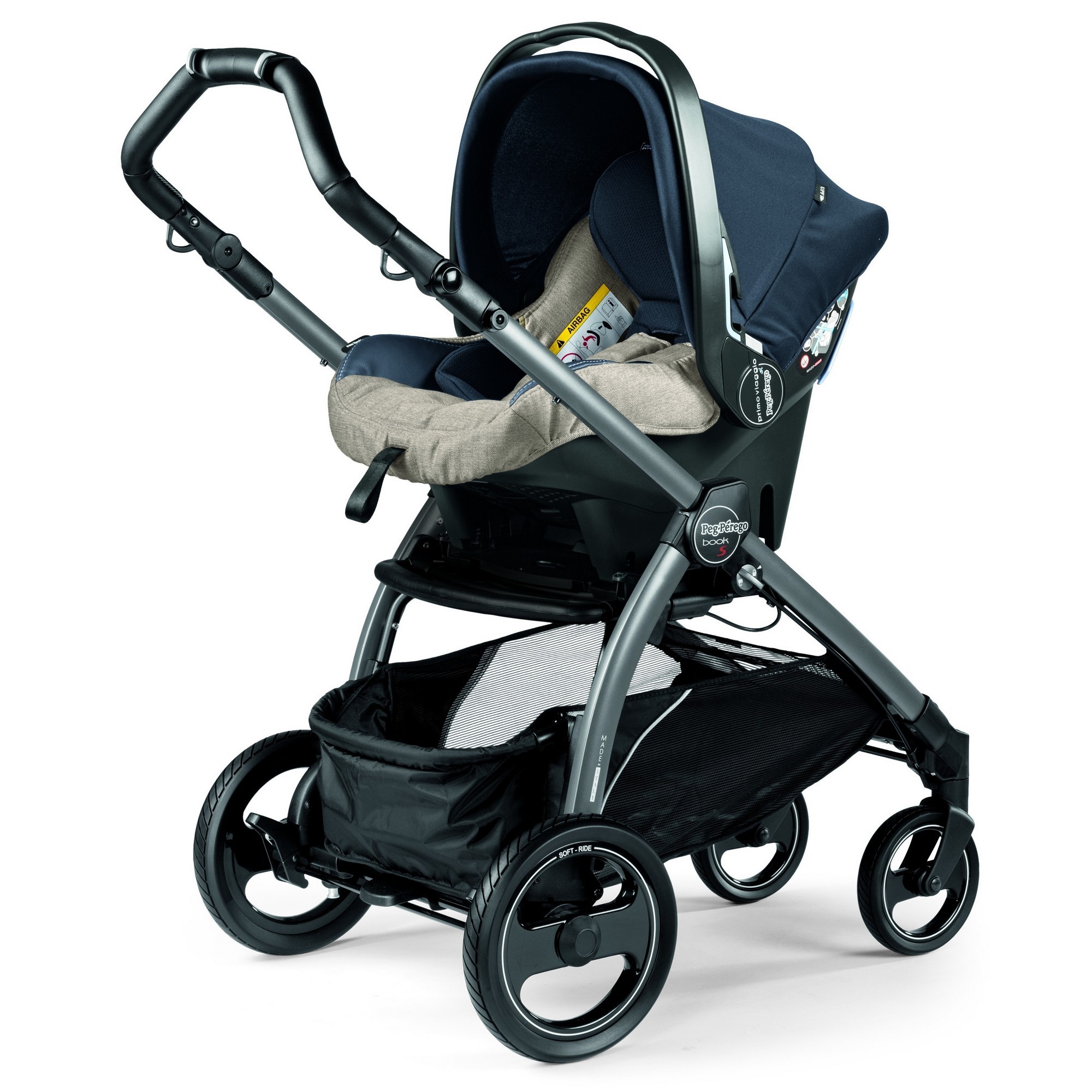 Коляска 3в1 Peg-Perego Book S Elite Modular Luxe Beige - фото 4