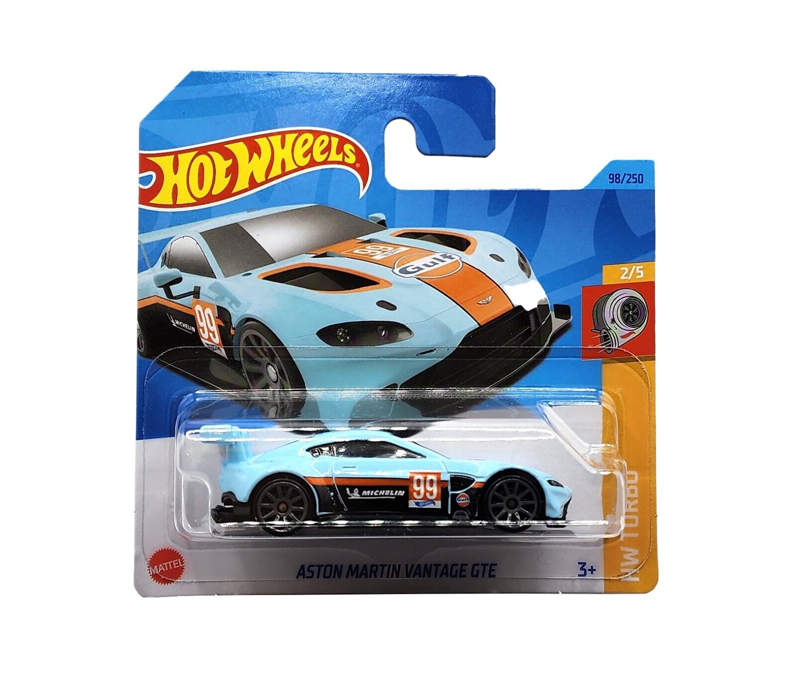 Автомобиль Hot Wheels Aston Martin Vantage GTE голубой 62265 - фото 2