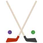 Набор для хоккея Задира Клюшка хоккейная детская красная и чёрная 80 см + 2 шайбы
